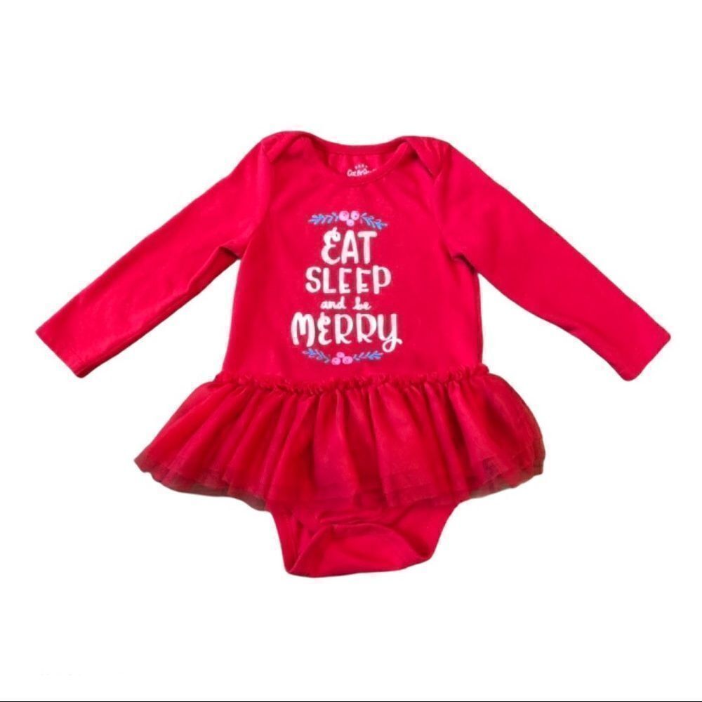 Cat & Jack Girls Red Tutu Onesie
